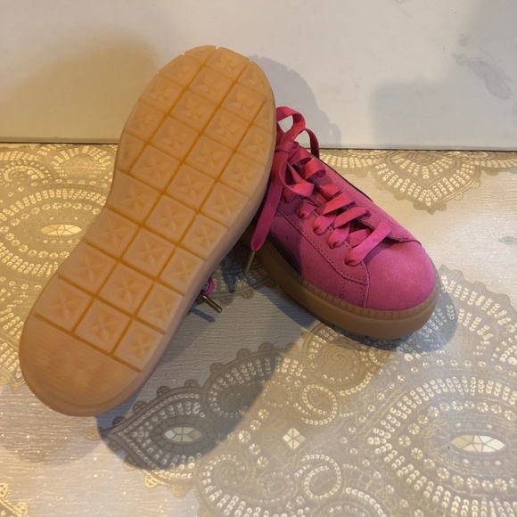 Puma Trace Platform Sneaker Suede Pink New Runners - Picture 3 of 6